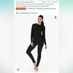 NWT Thermajane Long Johns Thermal Underwear for Women, size M.
